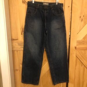 Carhartt Mens 34x34 Blue Jeans Straight Leg Med Wash Fade